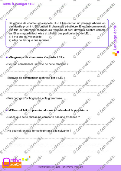 Page 2 de la fiche