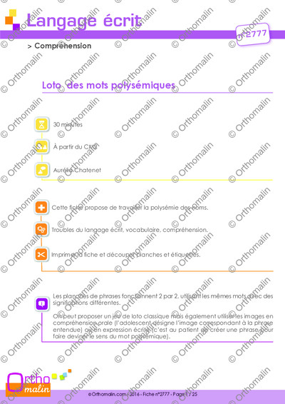 Page 1 de la fiche