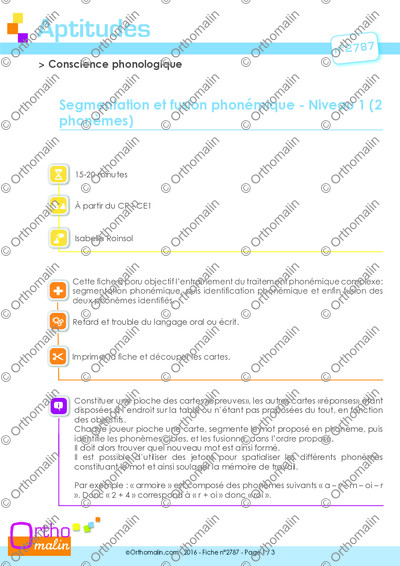 Page 1 de la fiche