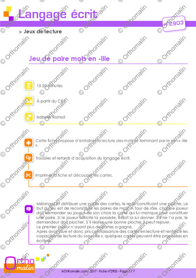 Page 1 de la fiche