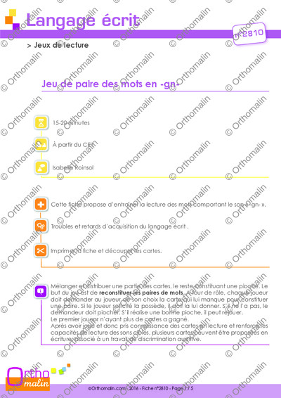 Page 1 de la fiche