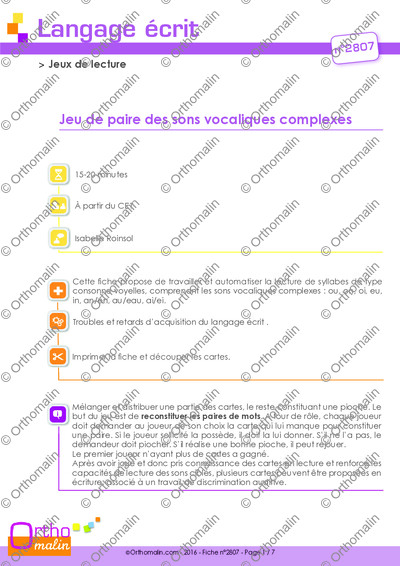 Page 1 de la fiche