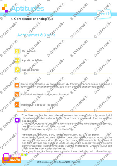 Page 1 de la fiche