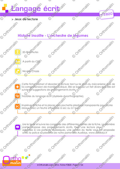 Page 1 de la fiche