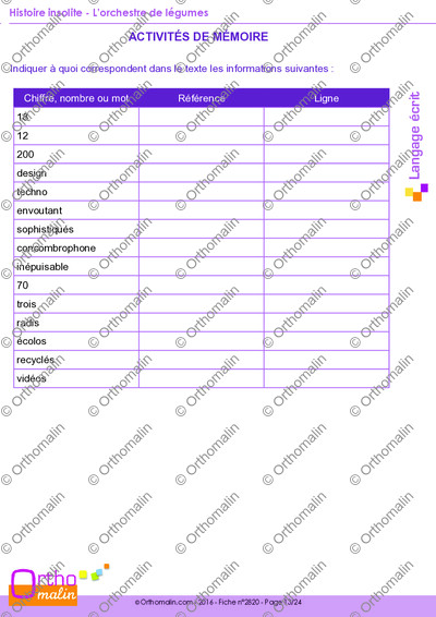 Page 13 de la fiche
