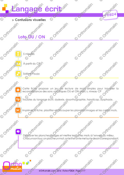 Page 1 de la fiche