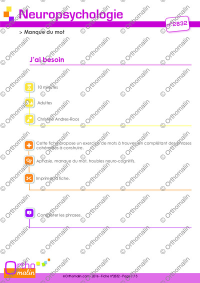 Page 1 de la fiche