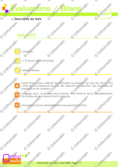Page 1 de la fiche