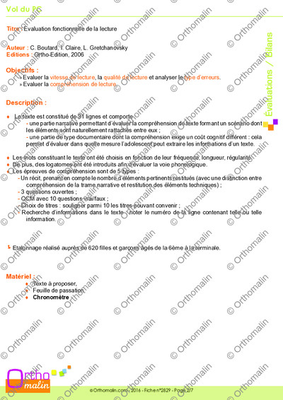 Page 2 de la fiche