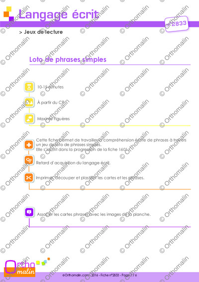 Page 1 de la fiche