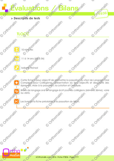 Page 1 de la fiche