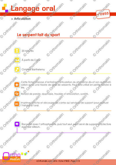 Page 1 de la fiche