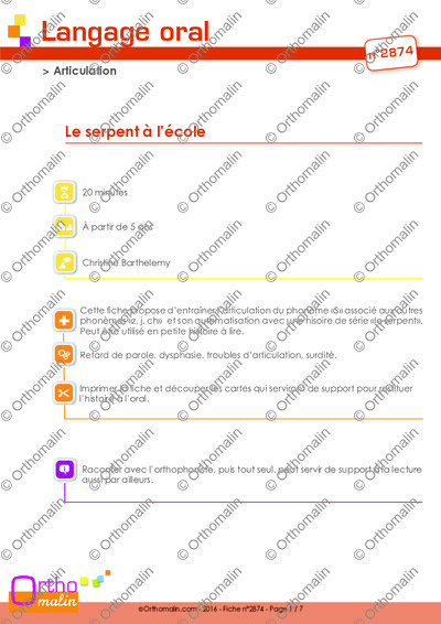 Page 1 de la fiche