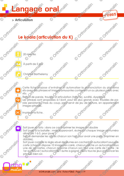 Page 1 de la fiche