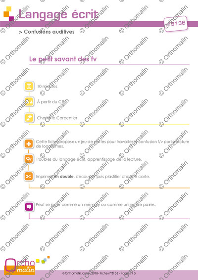 Page 1 de la fiche