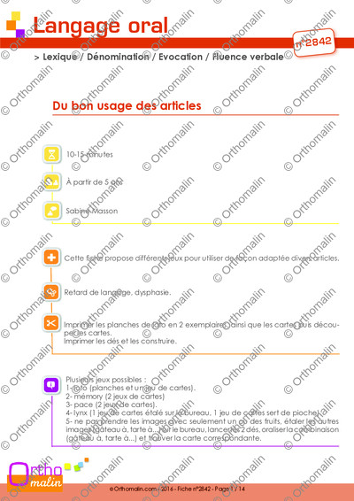 Page 1 de la fiche