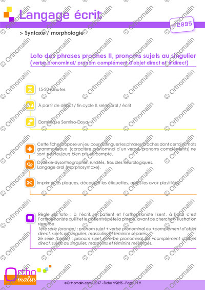 Page 1 de la fiche