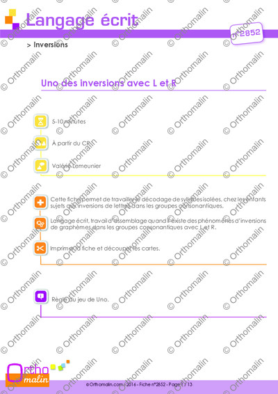 Page 1 de la fiche
