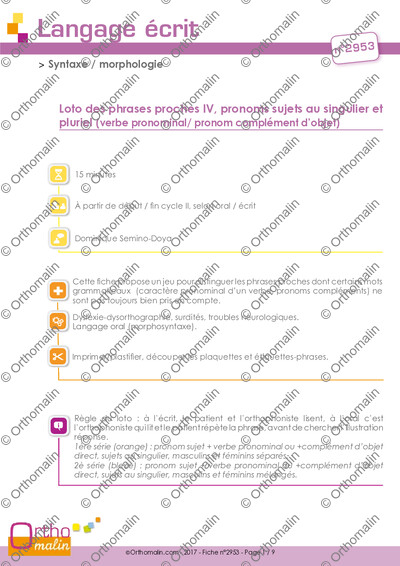 Page 1 de la fiche