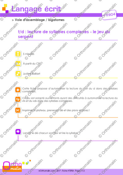 Page 1 de la fiche