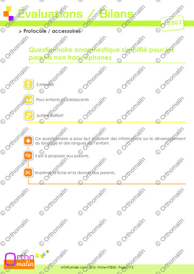 Page 1 de la fiche