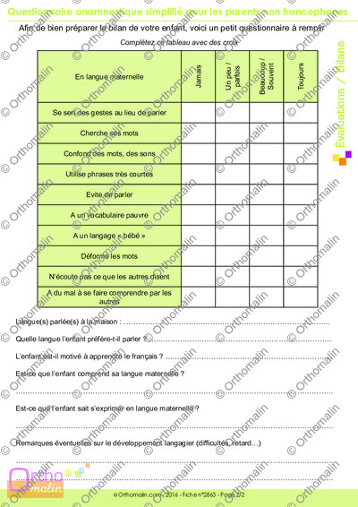 Page 2 de la fiche