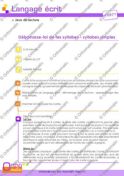 Page 1 de la fiche