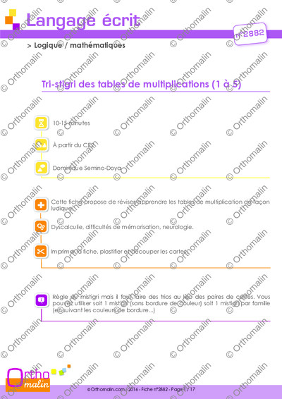 Page 1 de la fiche
