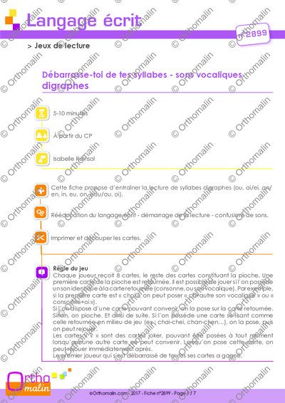 Page 1 de la fiche