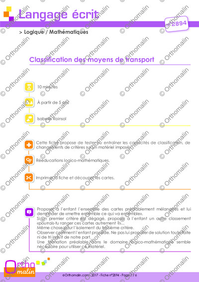 Page 1 de la fiche