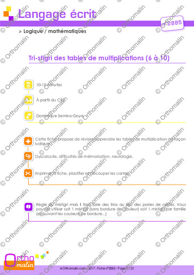 Page 1 de la fiche