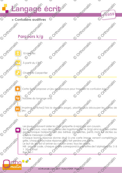Page 1 de la fiche
