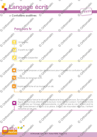 Page 1 de la fiche