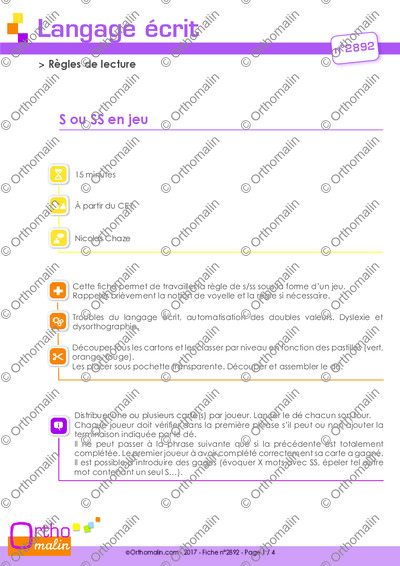 Page 1 de la fiche