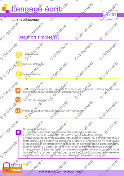 Page 1 de la fiche