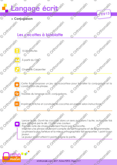 Page 1 de la fiche