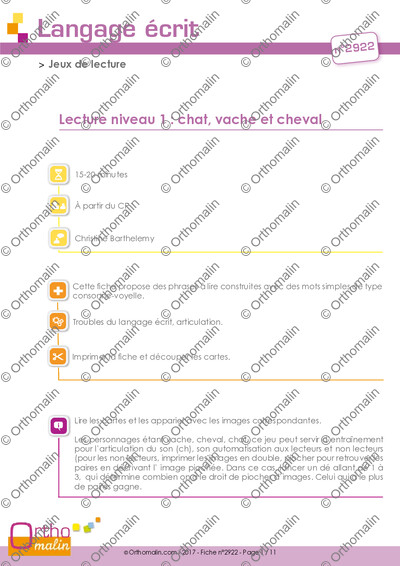 Page 1 de la fiche