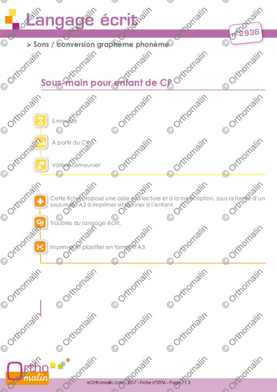 Page 1 de la fiche