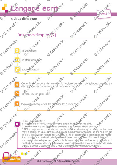 Page 1 de la fiche