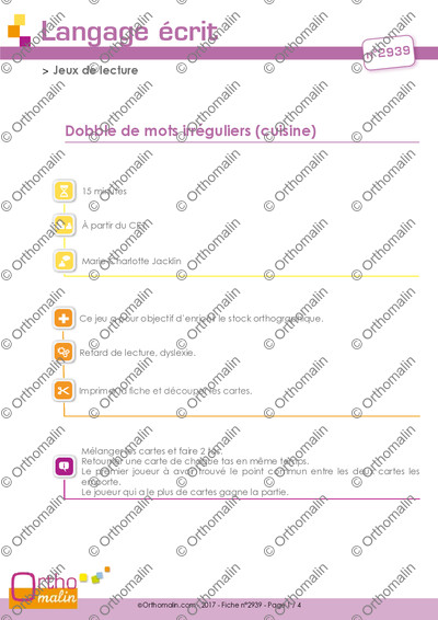 Page 1 de la fiche