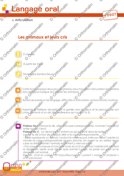 Page 1 de la fiche