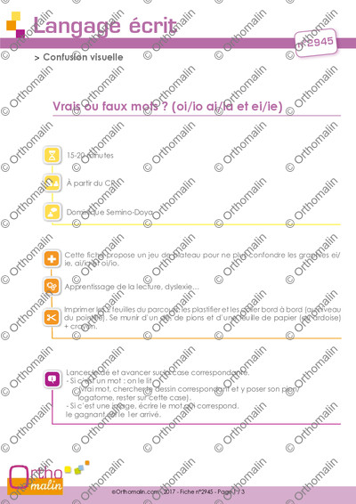 Page 1 de la fiche