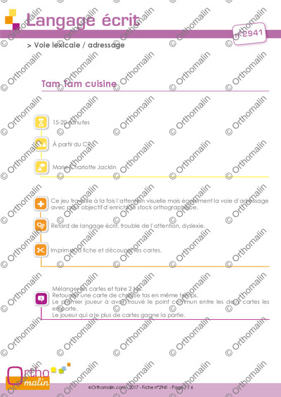 Page 1 de la fiche