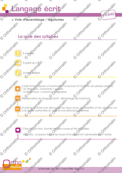Page 1 de la fiche