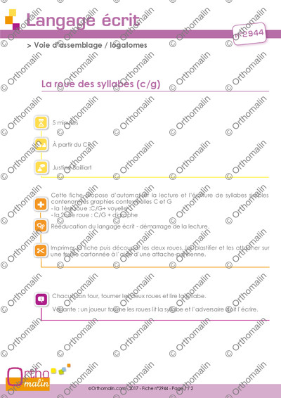 Page 1 de la fiche