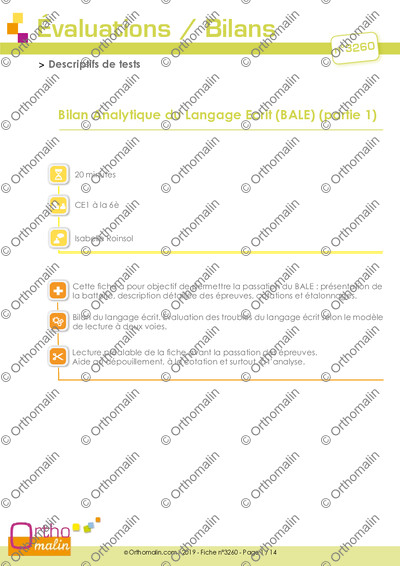 Page 1 de la fiche