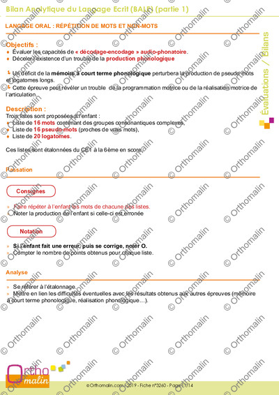 Page 11 de la fiche