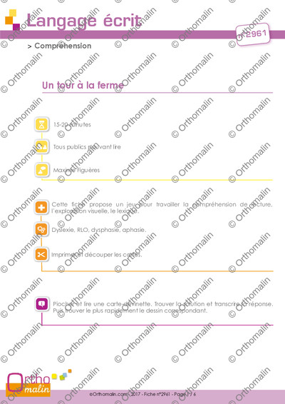 Page 1 de la fiche