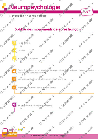 Page 1 de la fiche
