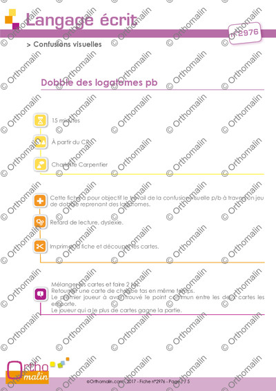 Page 1 de la fiche
